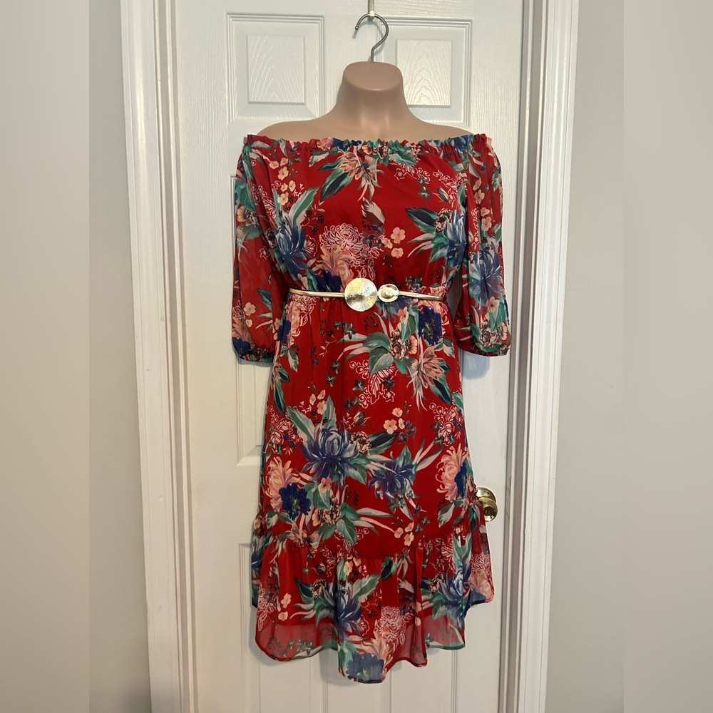 Ava & Viv Red Ruffled Tiered Sundress